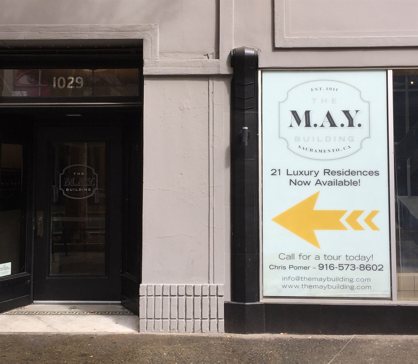 the m.a.y. building signs